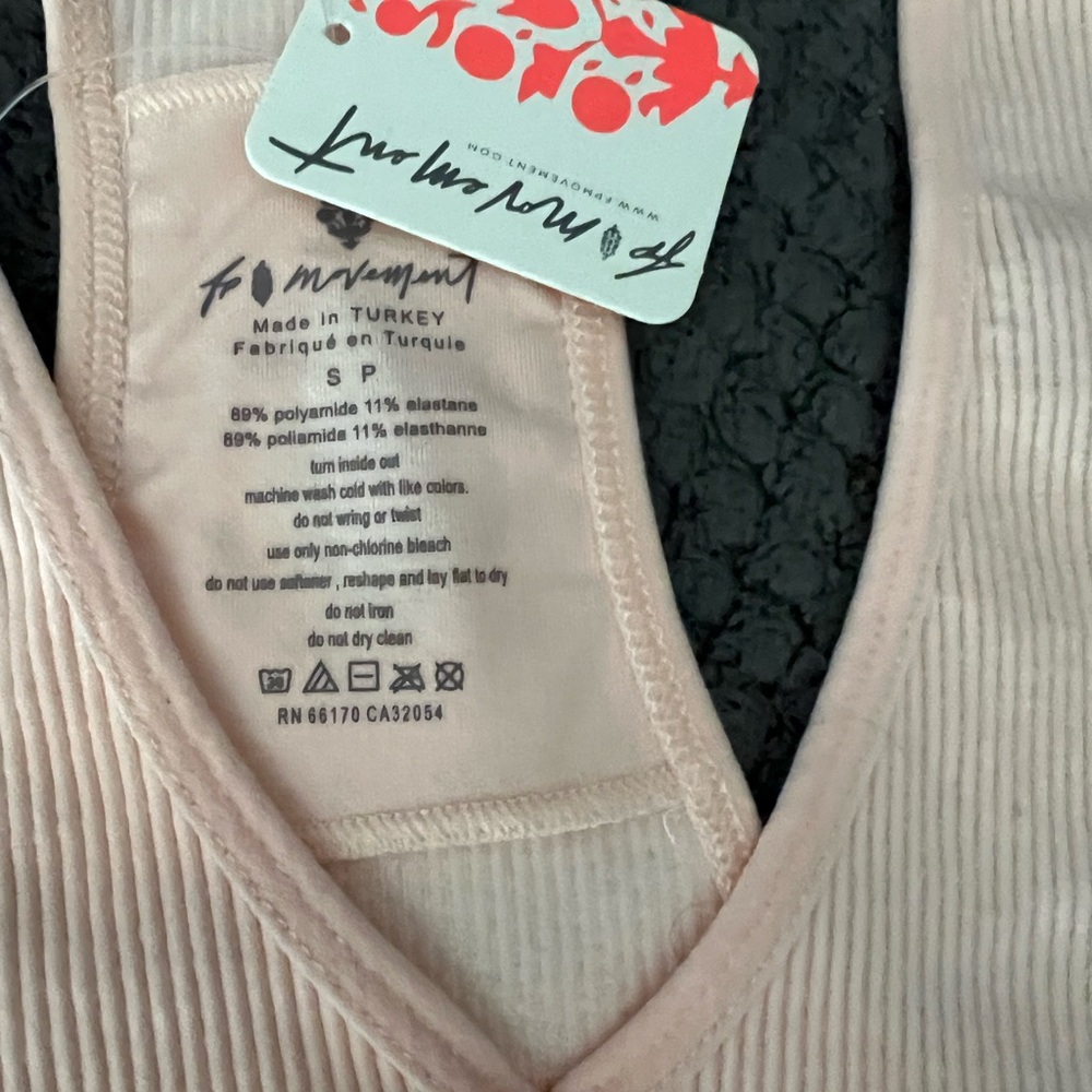 We The Free Pink Ribbed V-Neck Bra